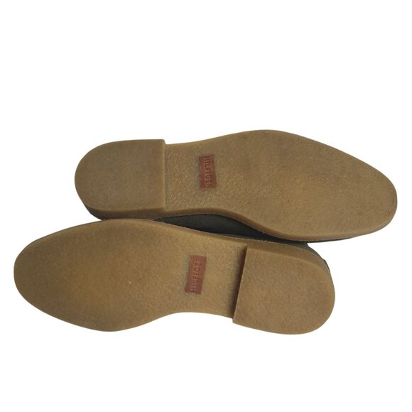 Tommy Hilfiger Mens Suede Chelsea Boots 8 Olive Green Leather Manmade Classic - Picture 6 of 9